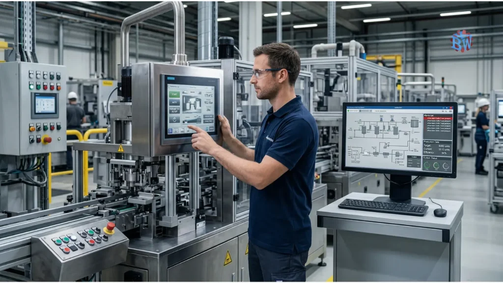 Automação Industrial: Como Aumentar Produtividade com Segurança 3 IHM e sistema supervisório em ambiente industrial com monitoramento de processo e controle operacional na automação industrial