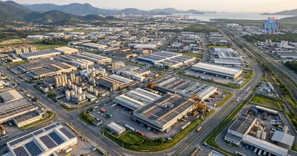 Blog 1 Vista aérea do polo industrial de Joinville — adequação NR-12 em Santa Catarina